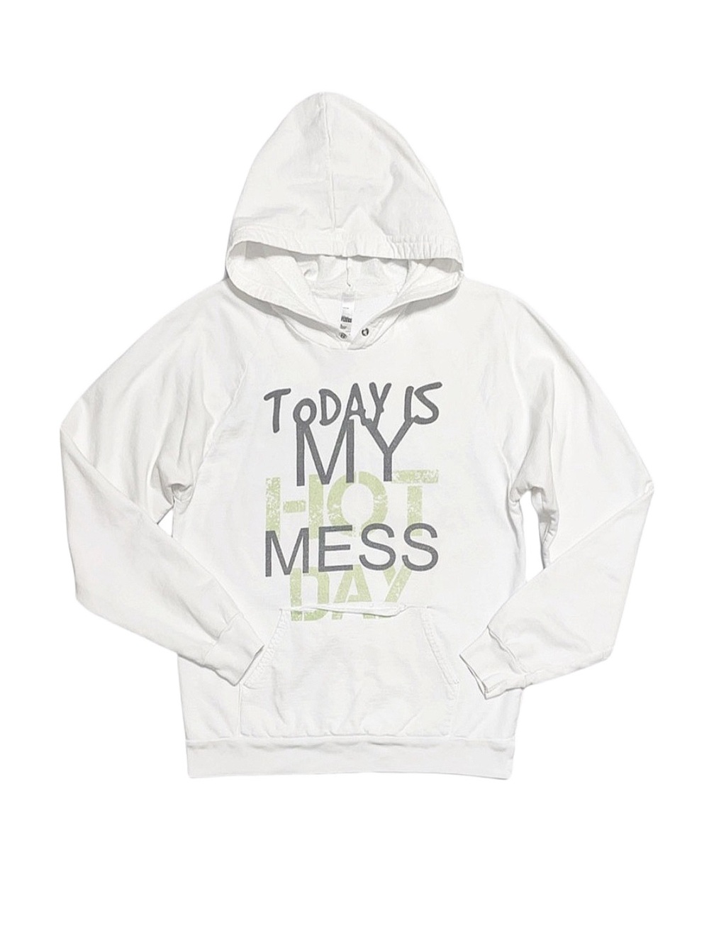 CALIFORNIA FLEECE Women's White Long Sleeve Hoodie Medium